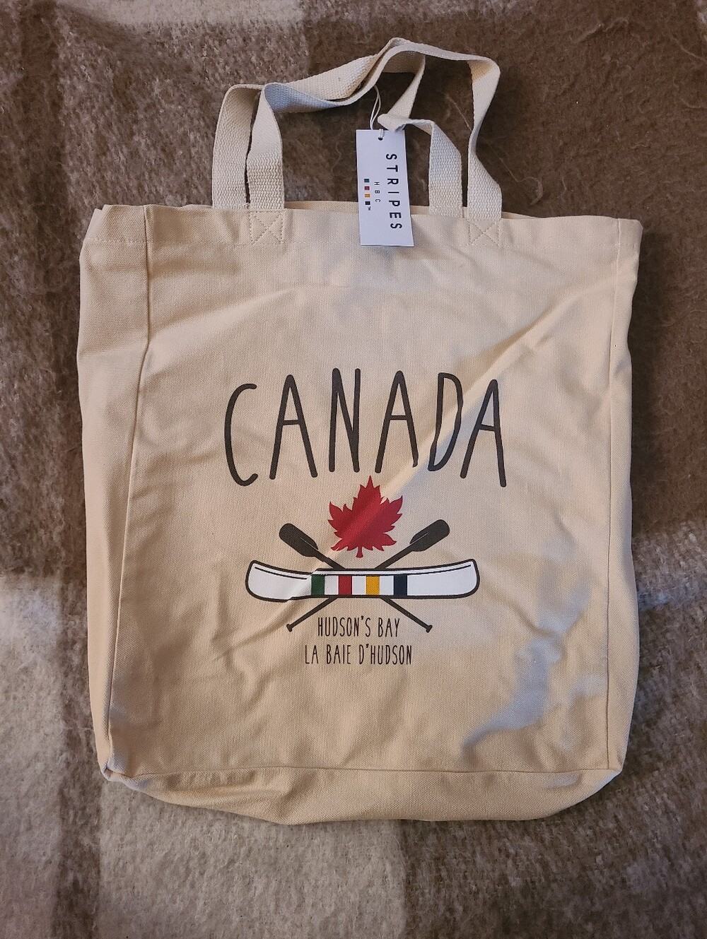 Hudson's Bay Company Canada Canvas Tote Bag with Maple Leaf - Picture 2 of 4